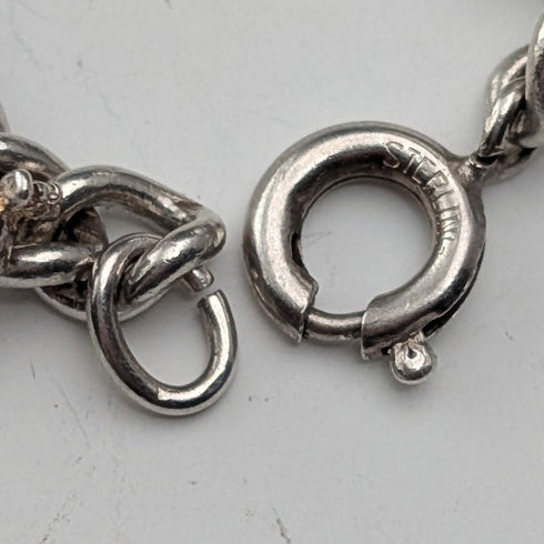 British vintage sterling silver charm bracelet 48g